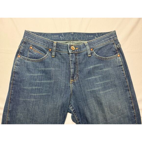 Wrangler Q-Baby Women's Straight Leg Blue Denim Jeans - Size 7/8 (31x31.5) - Picture 5 of 7